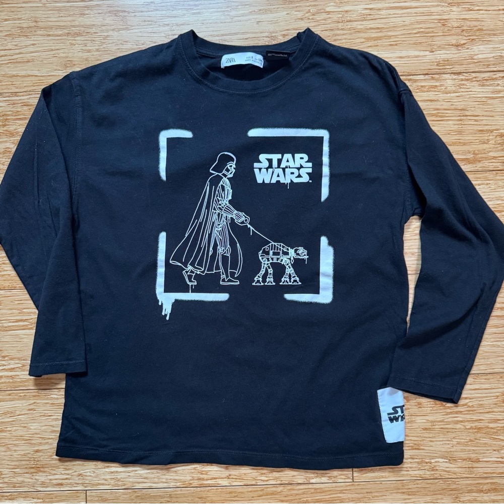 Zara Black Star Wars Long Sleeve Tee